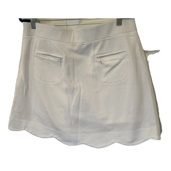 Talbots Womens Skort L Pique Scalloped Edge Preppy White Tennis Golf Pickleball - Picture 3 of 8